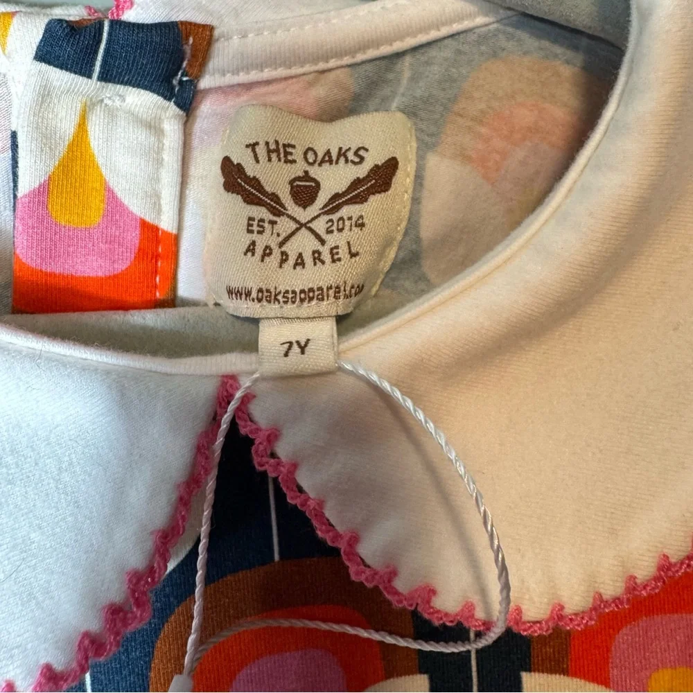 The OAKS Apparel Company Girls‎ Size 7 Dress Retro Print NWOT